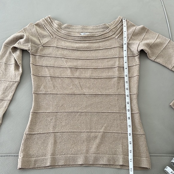 Cache Metallic Gold Sparkle Top size XS - Picture 3 of 7